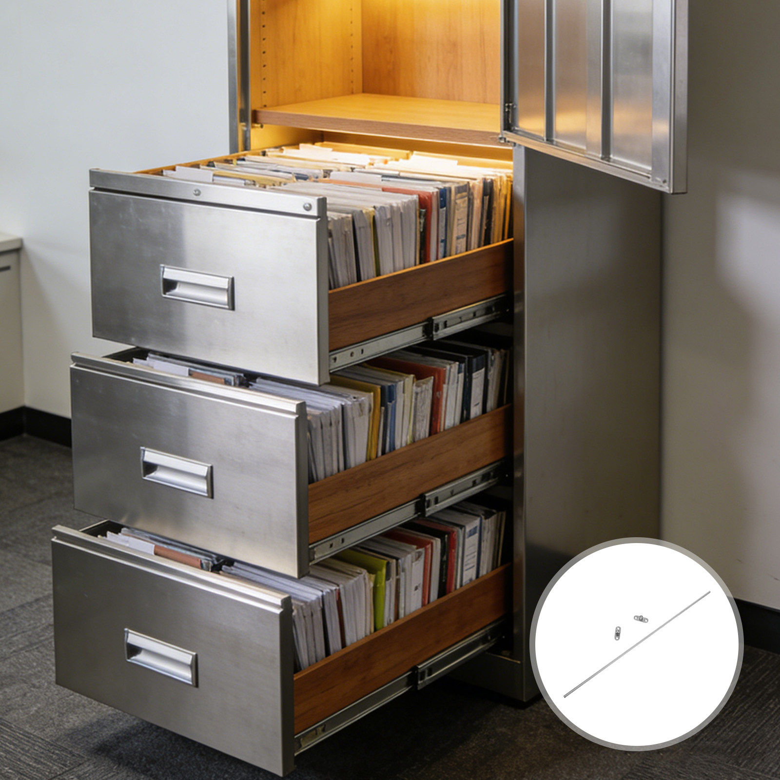File Folder Hanging - Riel de acero inoxidable de 40